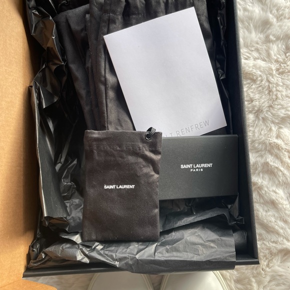 SAINT LAURENT ANDY LOW TOP SNEAKERS IN MOON PLUS. Size 38. - Picture 12 of 12